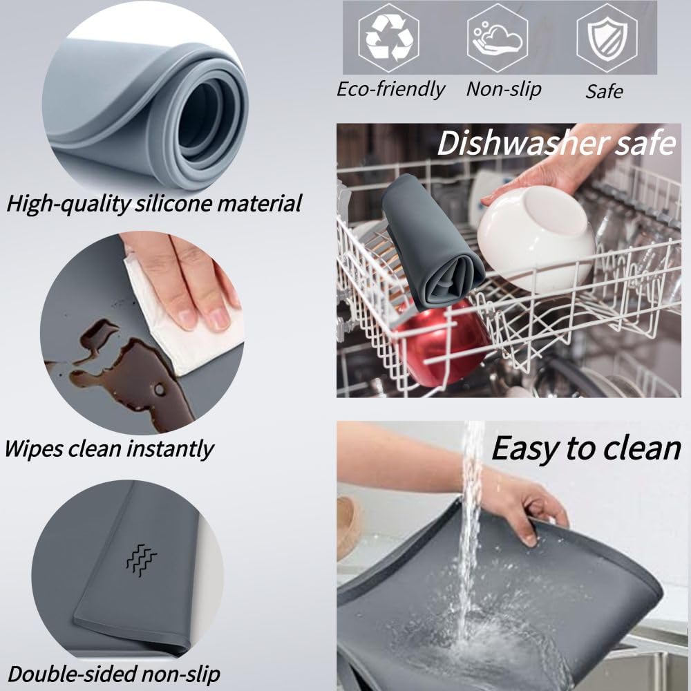 Gray 23.6''x 23.6'' Silicone Washer and Dryer Covers F1341