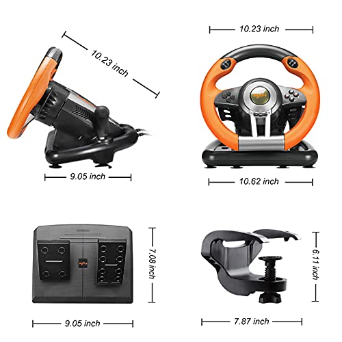 Racing Wheel Gaming Steering Wheel 180 Degree Driving Wheel with Pedal Z63351