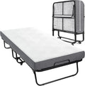 Folding Bed with 5.2" Thick Memory Foam Mattress, 79 * 35inch, Metal Folding Frame R997