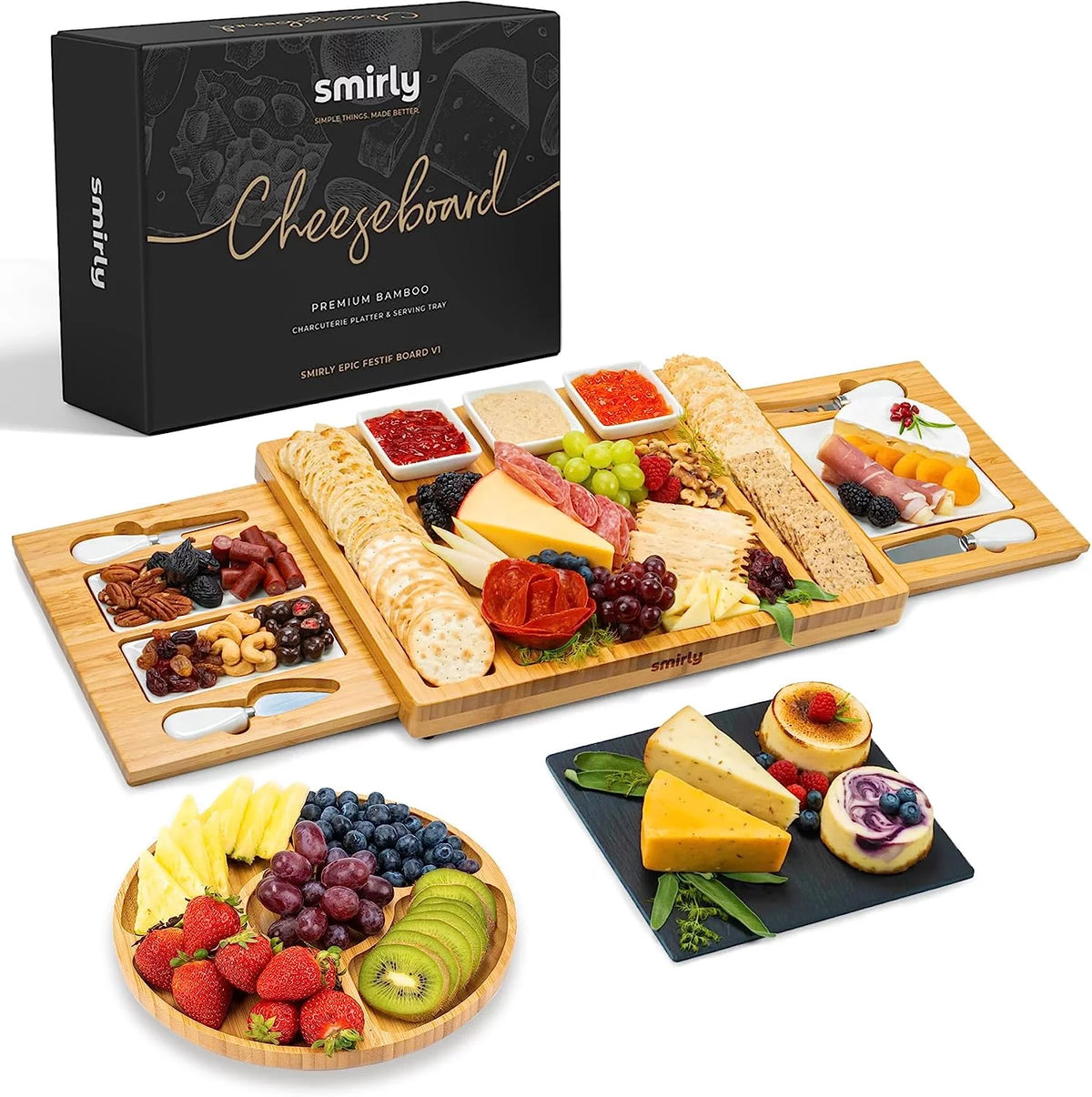 Bamboo Cheese Board and Knife Set N256441