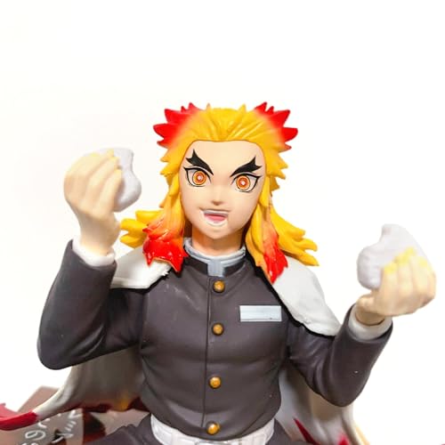 Anime Devil Slayer Eating Rice Balls Sitting Pose Action Figure Toy Q620
