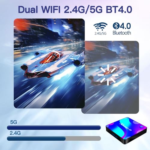 Android TV Box 11.0 Quad Core CPU 2GB 16GB Dual-WiFi 4K UHD H.265 Smart TV Box T80367