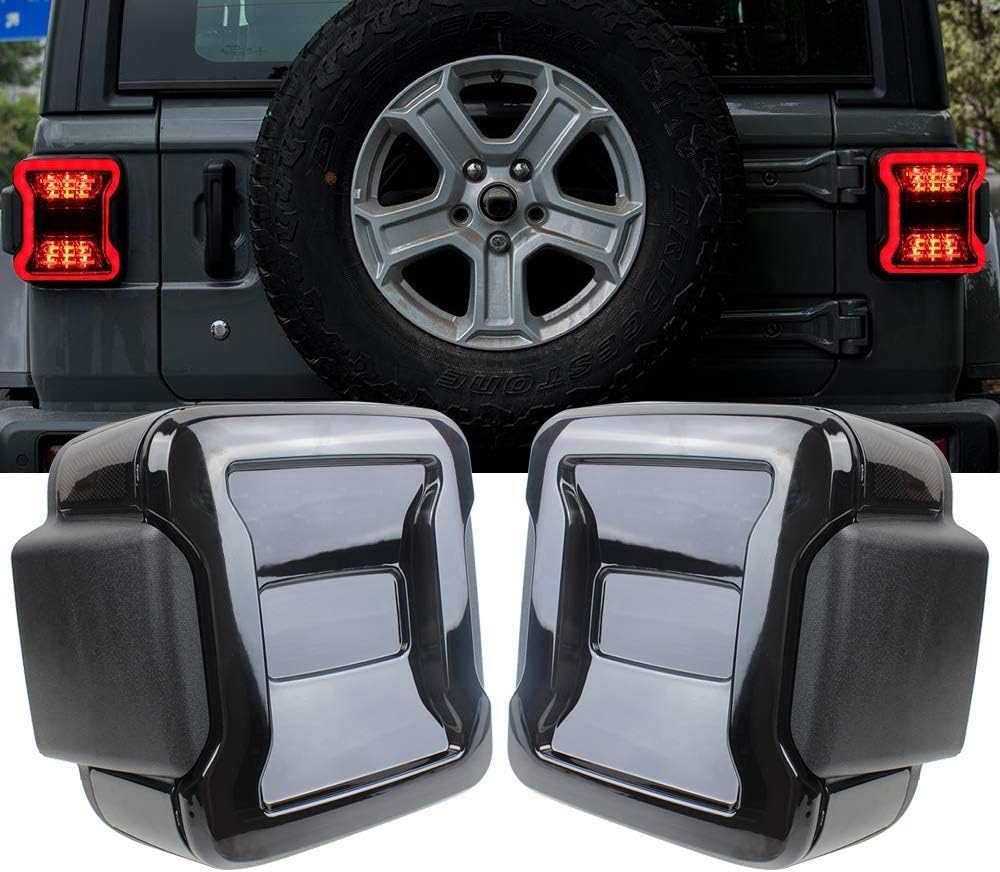 Smoked LED Tail Lights for Jeep Wrangler JL JLU 2018-2020, Pack of 2 E66805