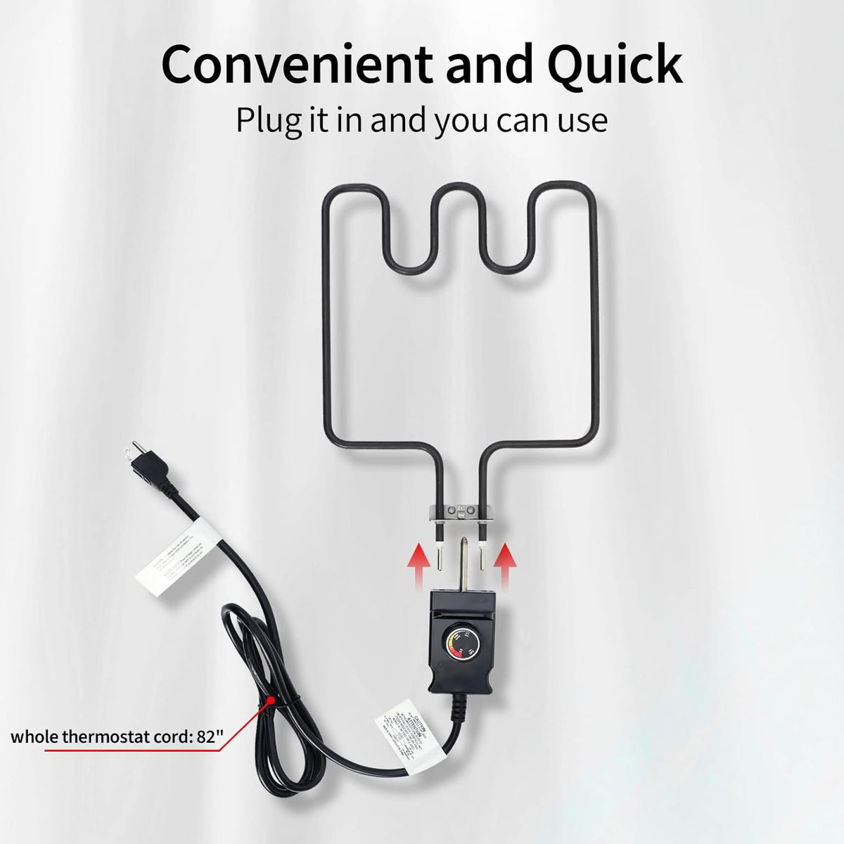 1500 Watt Heating Element with Adjustable Thermostat Cord Controller W271