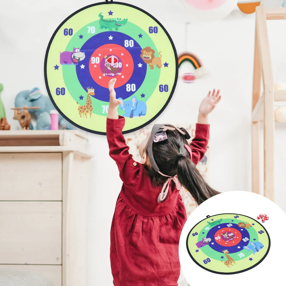 Sticky Dart Ball Toy Set with Dart Board Target O73452