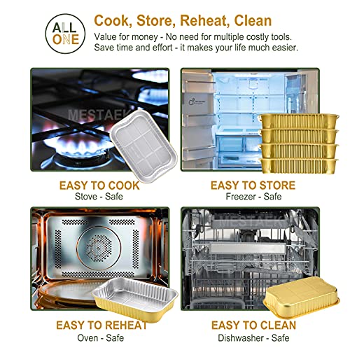 5 Pack Heavy Duty Aluminum Foil Pans with Lids K87353