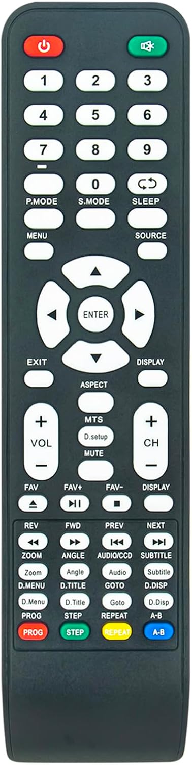 Replacement Remote Control for LED DVD HDTV H898665