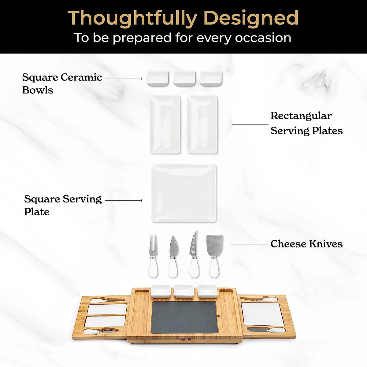 Bamboo Cheese Board and Knife Set N256441