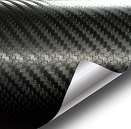 Black Carbon Fiber 5ft x 1ft Car Wrap Vinyl Roll G9366