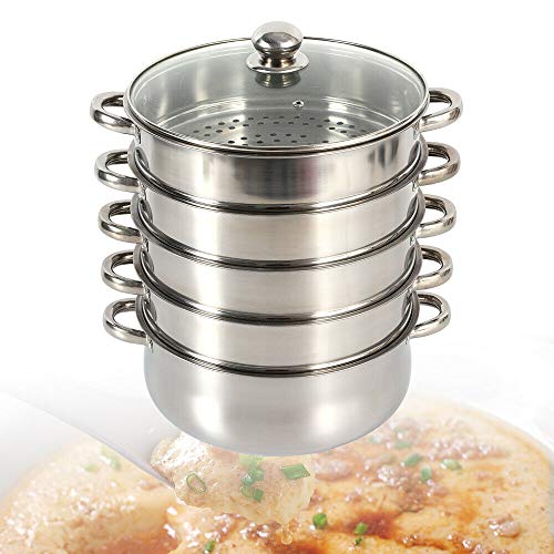 3 Tier Stainless Steel Steamer Pot with Lid E5199