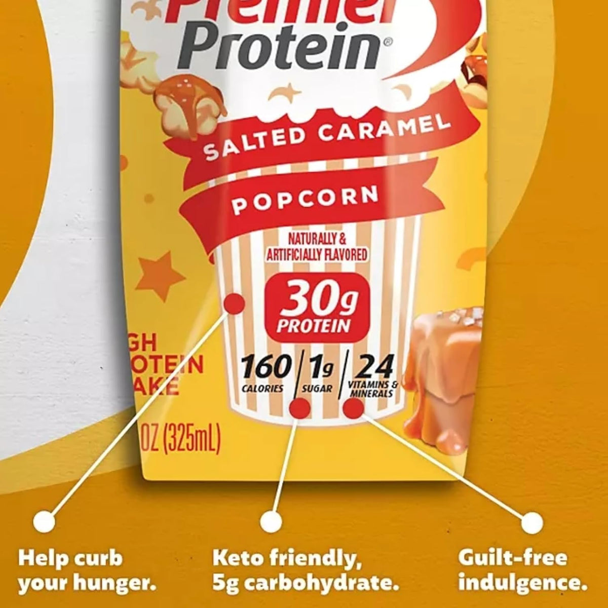 Salted Caramel Popcorn Protein Shake, 11 fl. oz., 7 pk H387