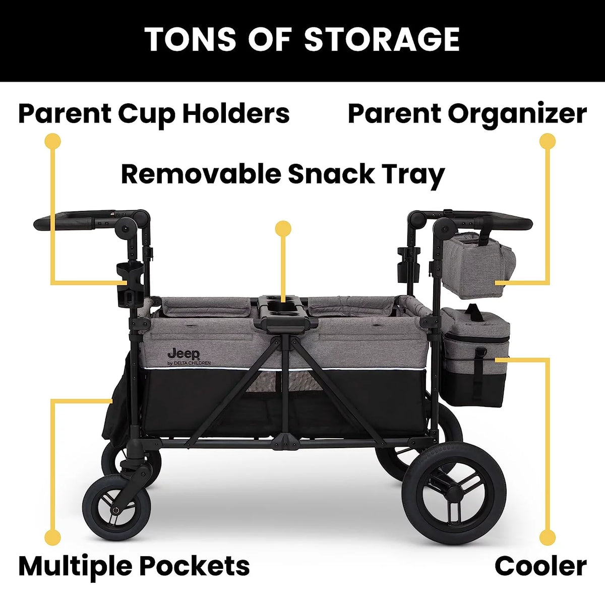 Grey 4 Seater Stroller Wagon E431128
