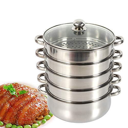 3 Tier Stainless Steel Steamer Pot with Lid E5199