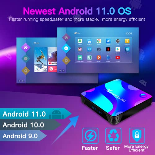 Android TV Box 11.0 Quad Core CPU 2GB 16GB Dual-WiFi 4K UHD H.265 Smart TV Box T80367