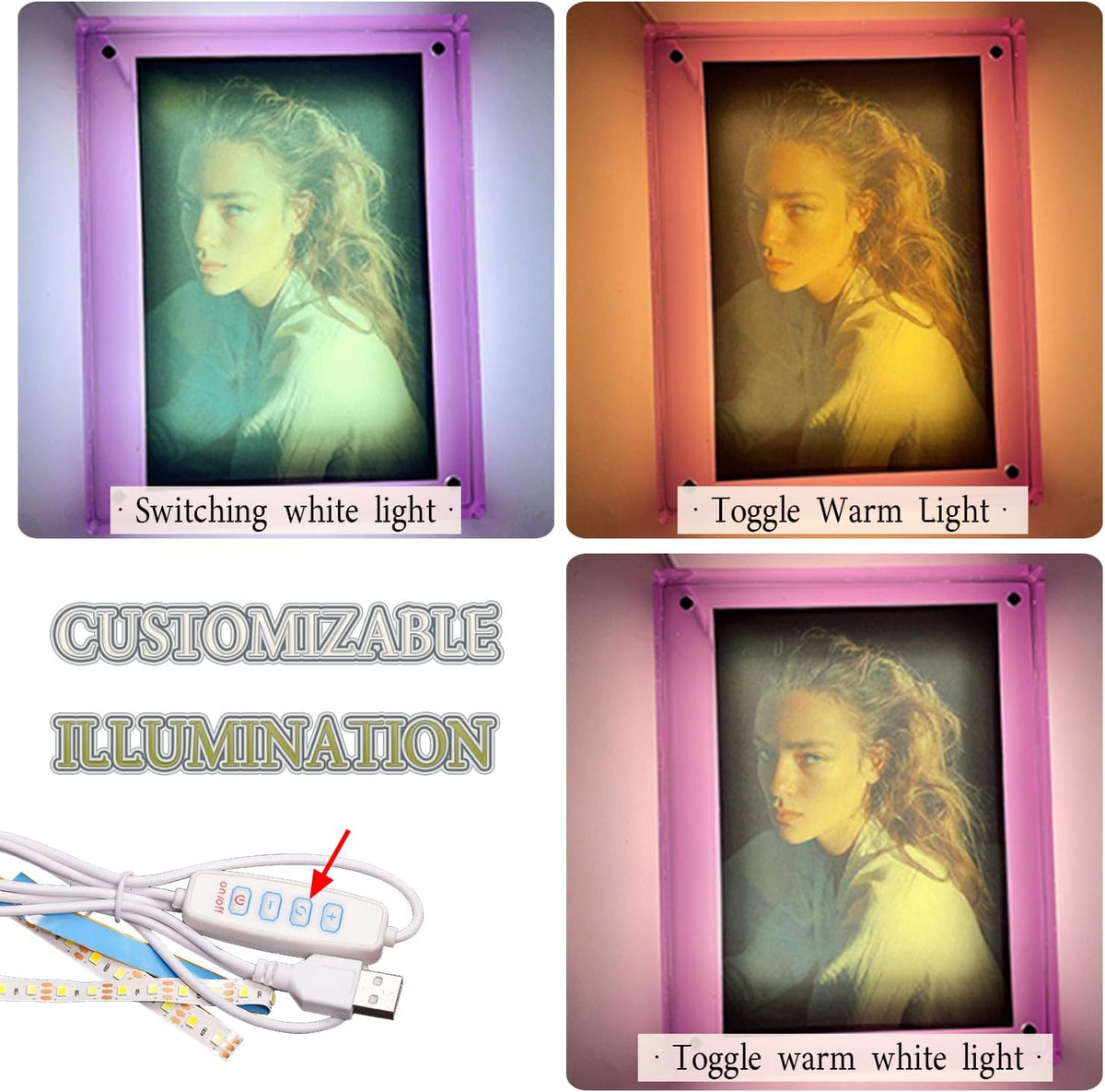 19 pcs Luminous Photo Frame Silicone Mold Set P792518