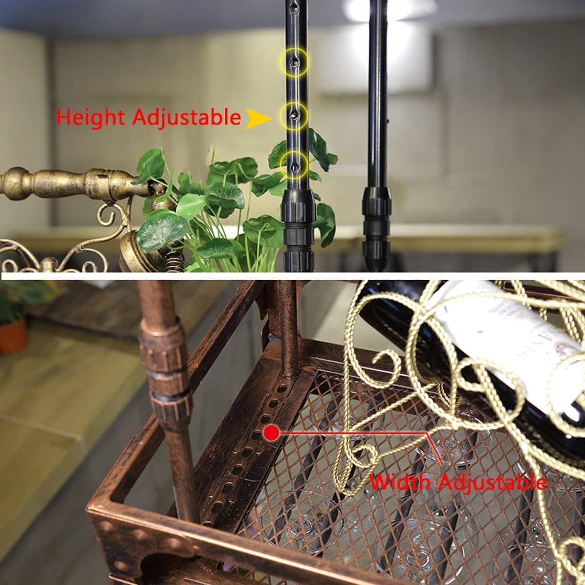Coppery Bronze Metal Wall-Mounted Wine Glass Rack Q463