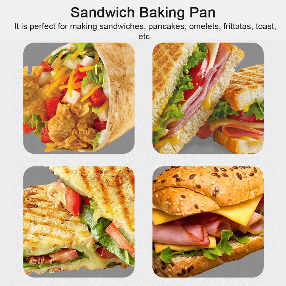 Double-Sided Non-Stick Aluminum Sandwich Maker with Removable Handle C4389