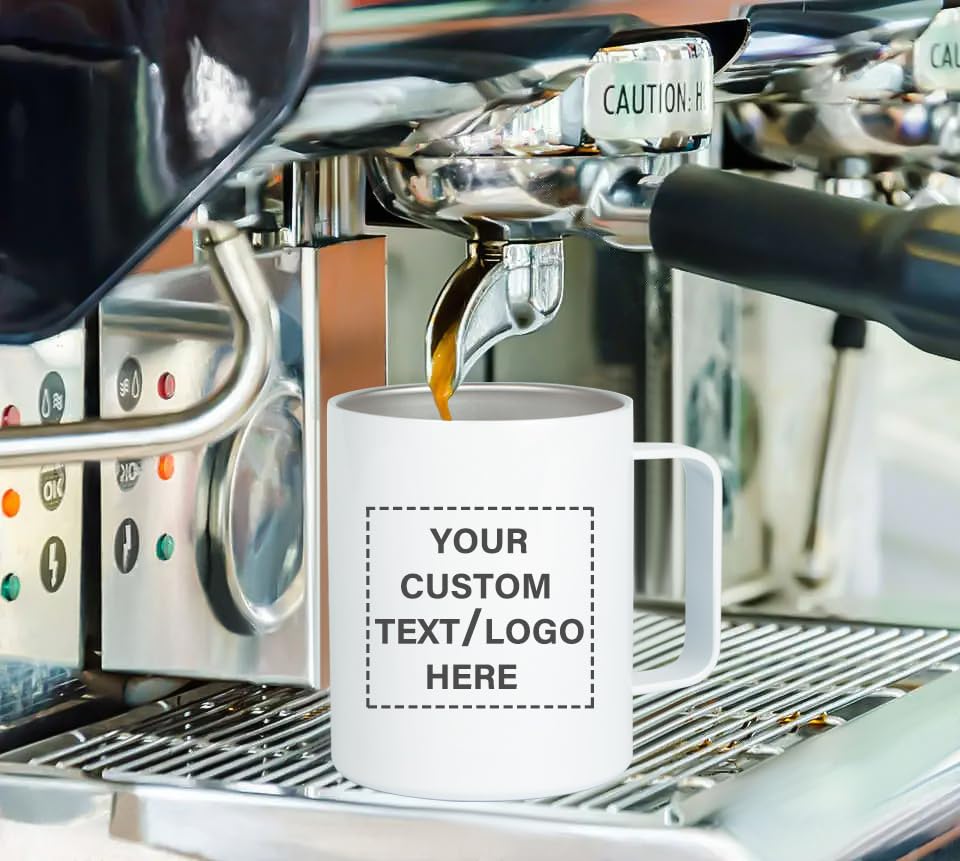 12oz Insulated Stainless Steel White Coffee Travel Mug X438