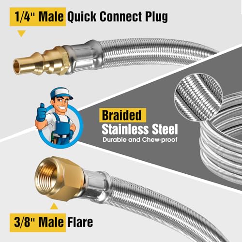 12FT Stainless Steel Quick Connect Propane Hose H73620