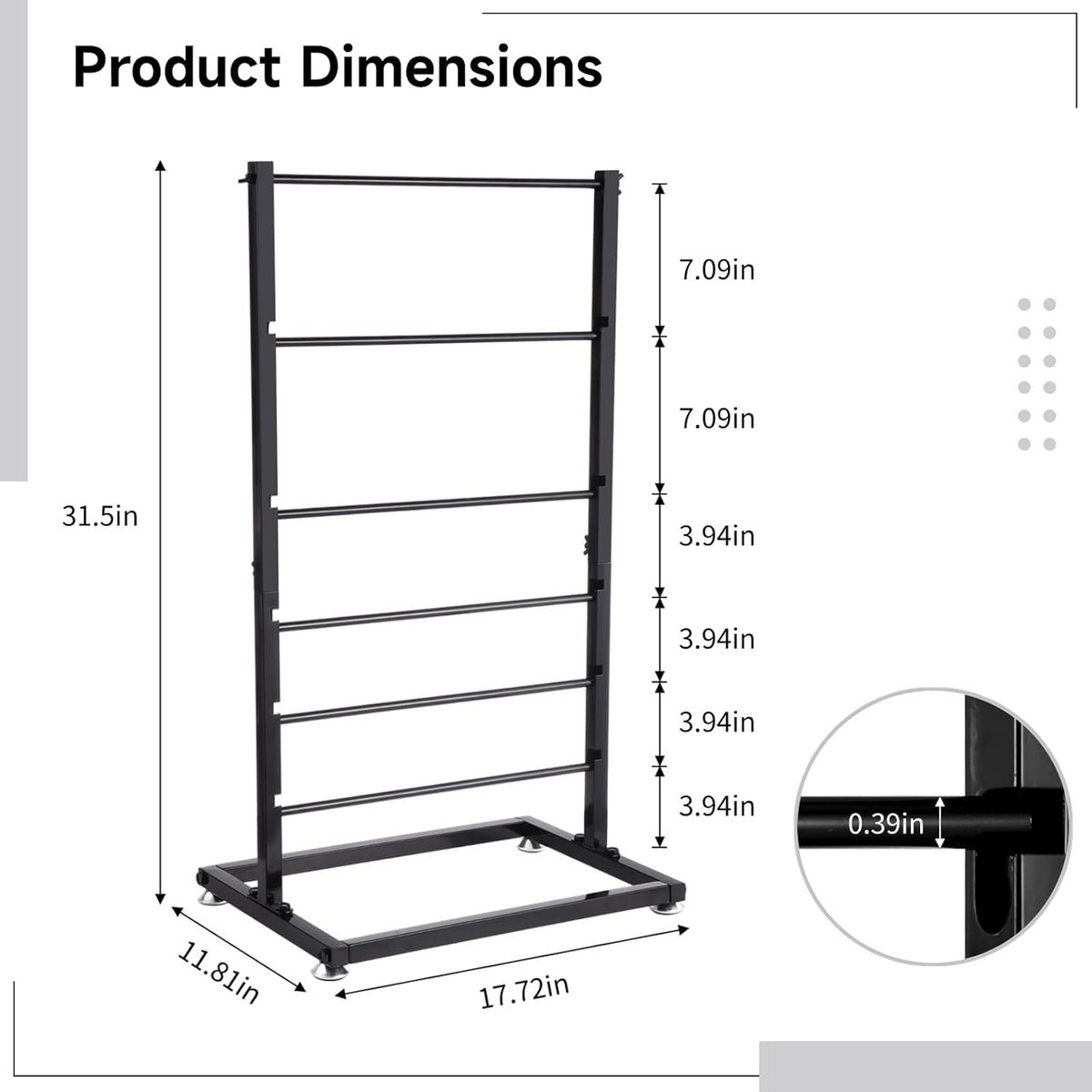 6-Tier Height Adjustable Metal Ribbon Storage Rack B413