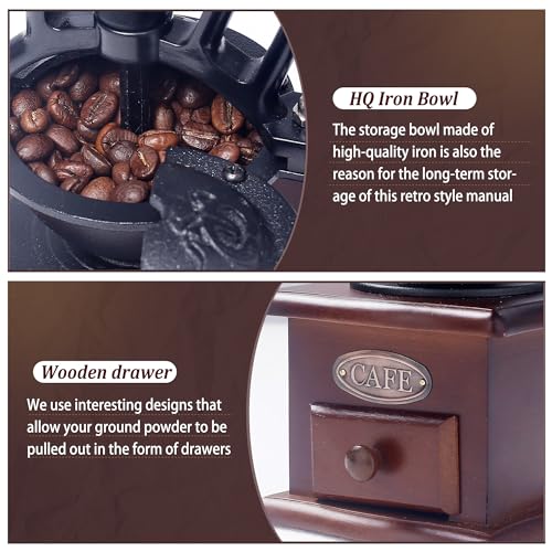 Vintage Wooden Manual Coffee Bean Grinder A83631