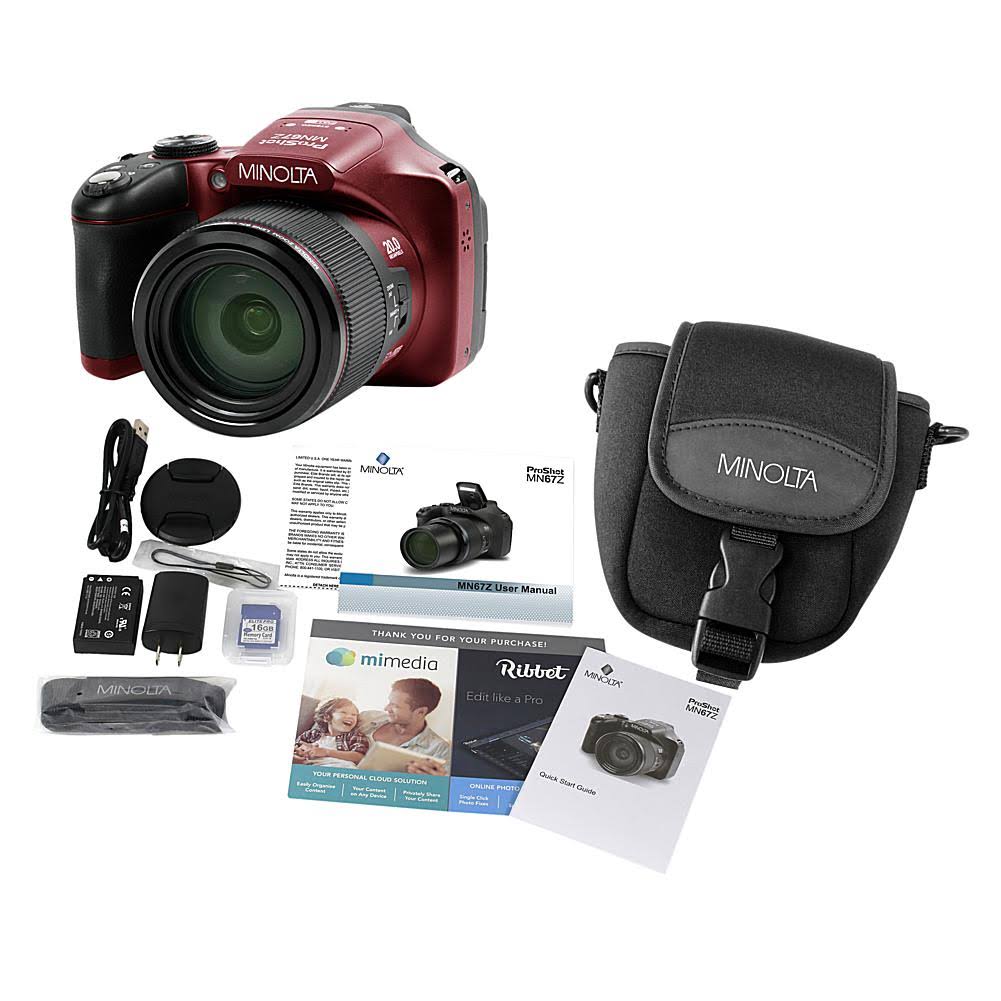 20.0-Megapixel 1080p Full HD 67x Optical Zoom Wi-Fi Bridge Camera (Red) F891