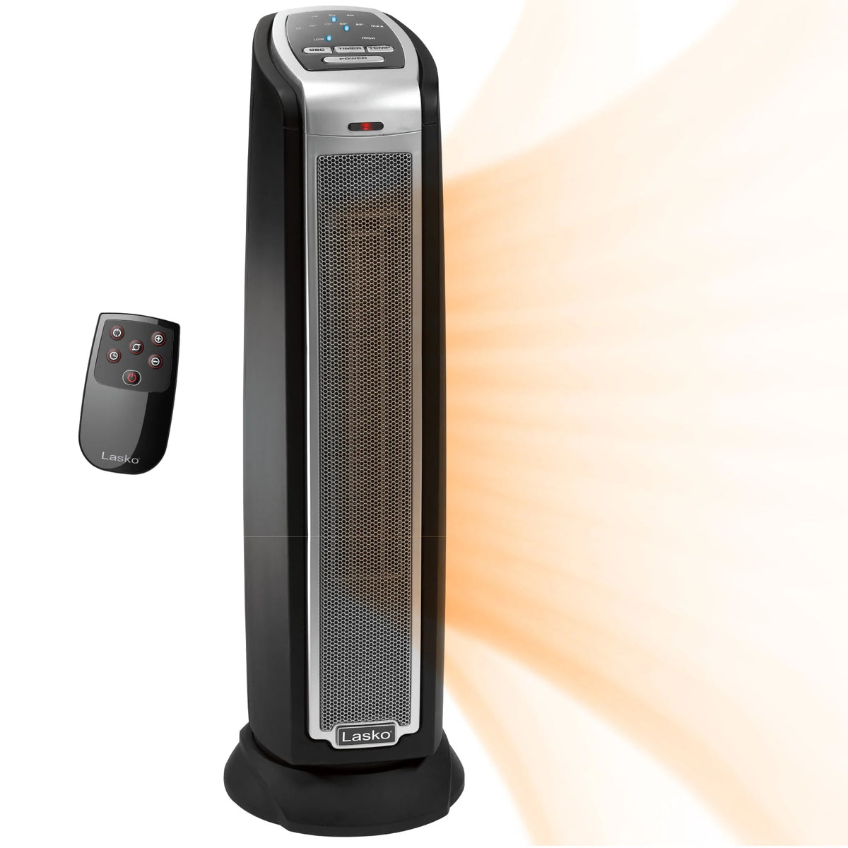 22.5 1500W Electric Oscillating Ceramic Tower Space Heater Black P8754