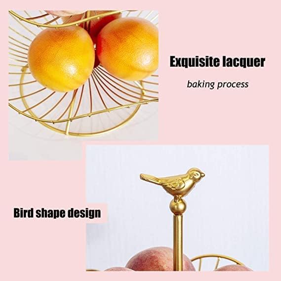 Gold Metal 3-Tier Fruit Basket Holder T5191