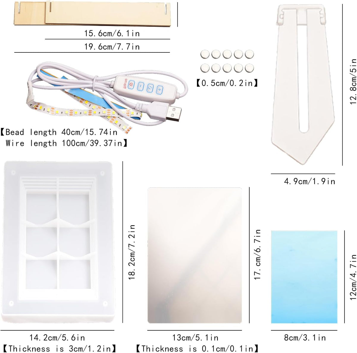 19 pcs Luminous Photo Frame Silicone Mold Set P792518