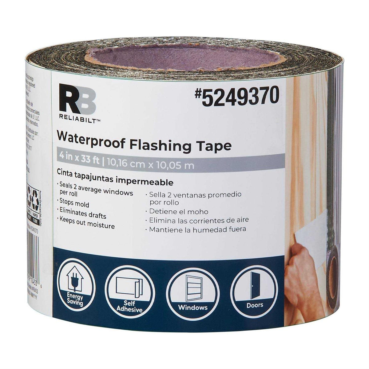 Self-Adhesive Rubberized Asphalt Flashing Tape 4-in x 33-ft Roll Y2560