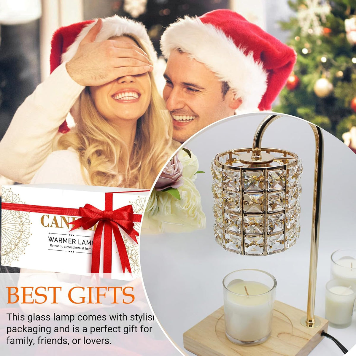 Amber Dimmable Electric Candle Warmer Lamp with Timer G24208