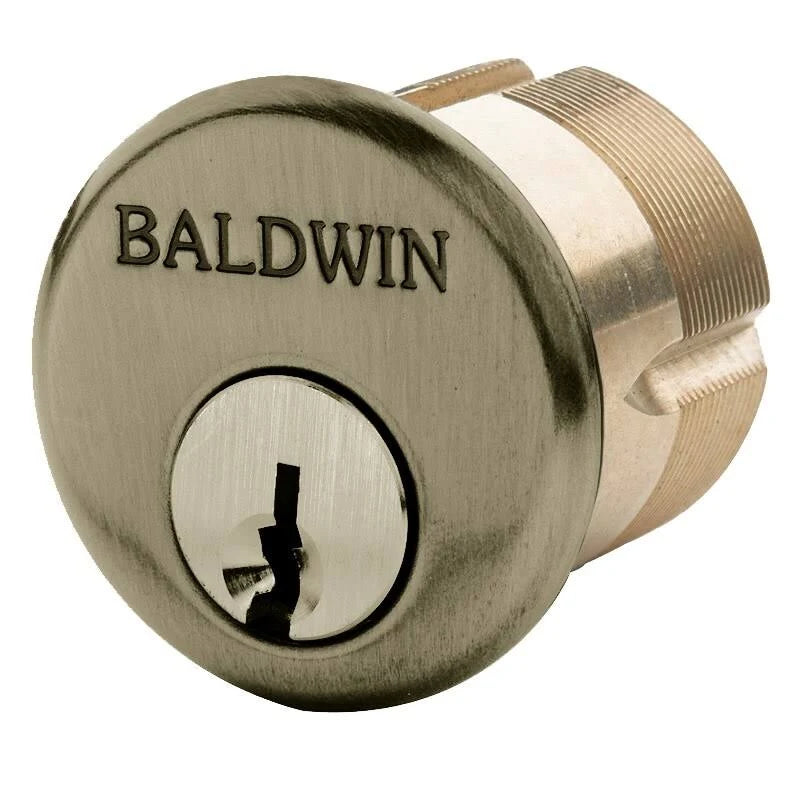 Satin Brass and Black Mortise Cylinder S163