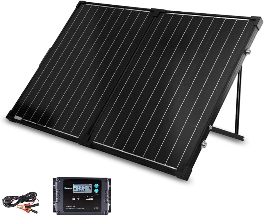 200 Watt 12 Volt Monocrystalline Portable Foldable 2Pcs 100W Solar Panel Suitcase with Waterproof 20A Charger Controller V4302