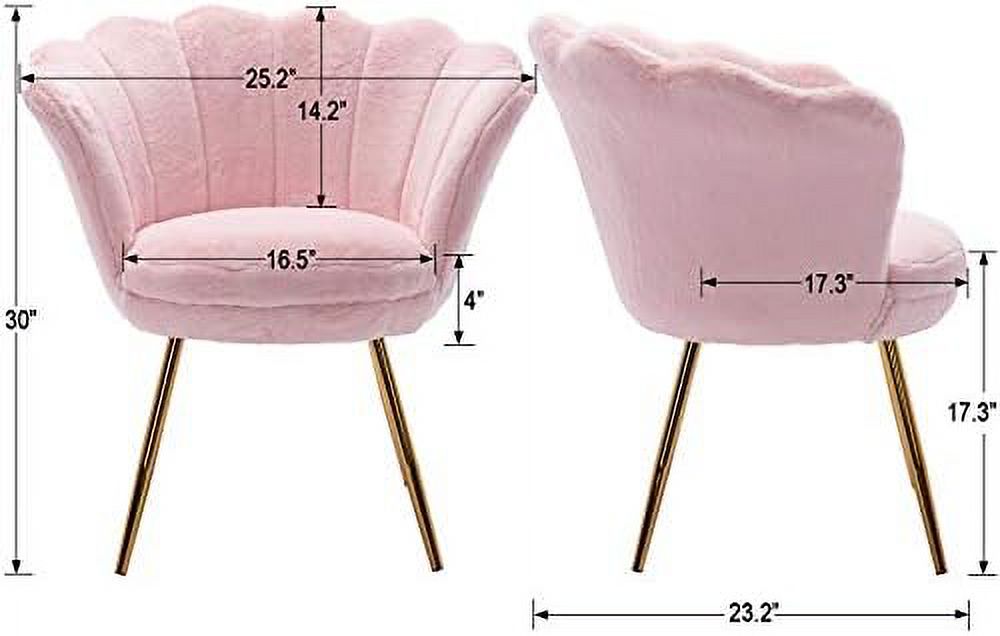 Light Pink Velvet Accent Barrel Chair H73536