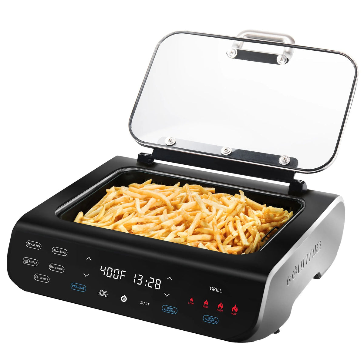 Smokeless Grill, Griddle, & Air Fryer with Built-in Temperature Probe L495889