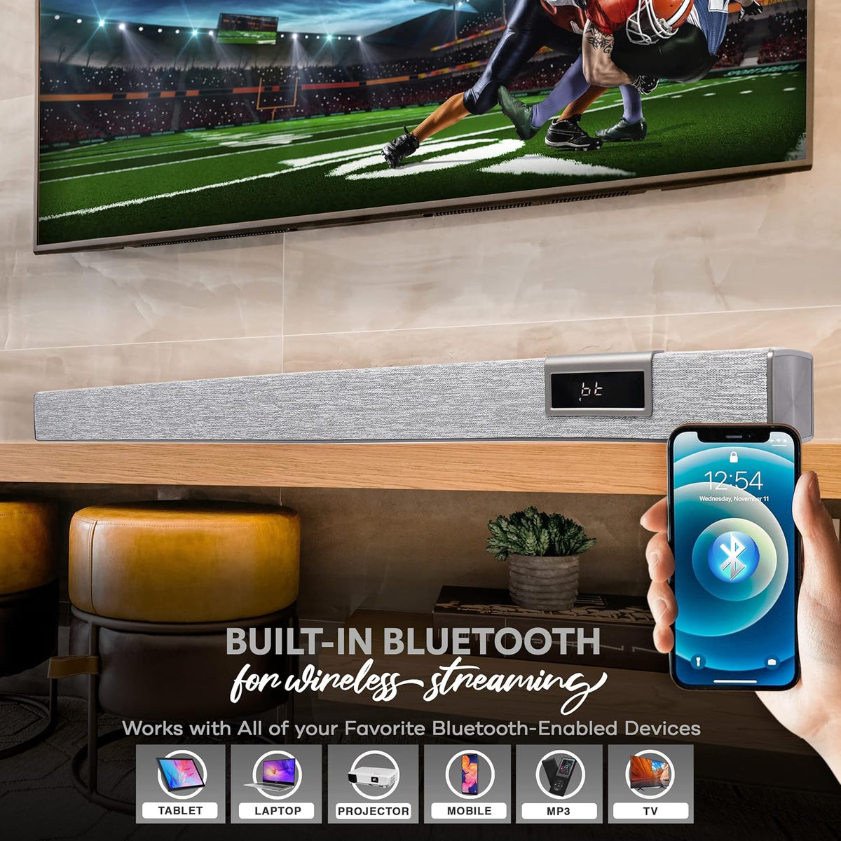60W 35" Bluetooth Sound Bar with Remote Control R979