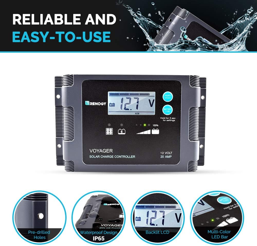 200 Watt 12 Volt Monocrystalline Portable Foldable 2Pcs 100W Solar Panel Suitcase with Waterproof 20A Charger Controller V4302