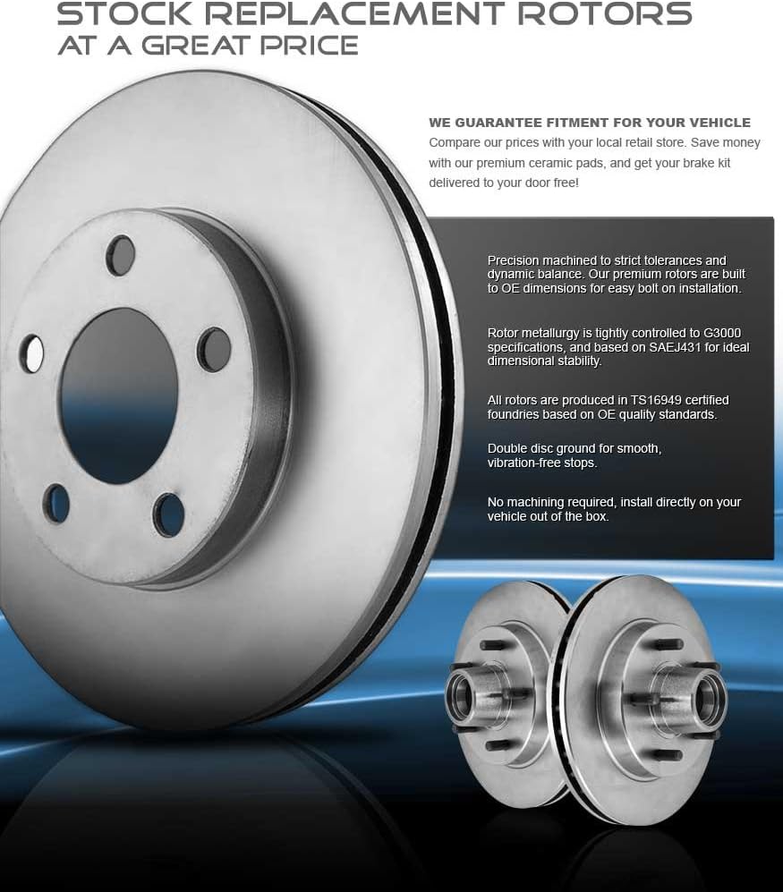 4 Lug Brake Disc Rotors and Metallic Brake Pads W9677