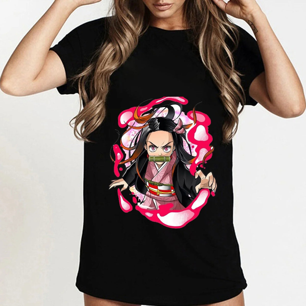 Black XXL Printed Short Sleeve T-Shirt Z166227