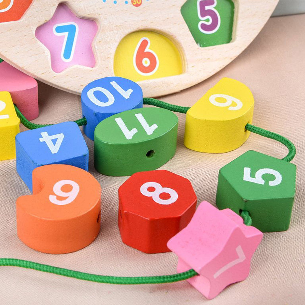 Wooden Shape Color Sorting Clock Toy Number Blocks Puzzle Stacking Sorter Jigsaw Early Learning Educational Toy Z888