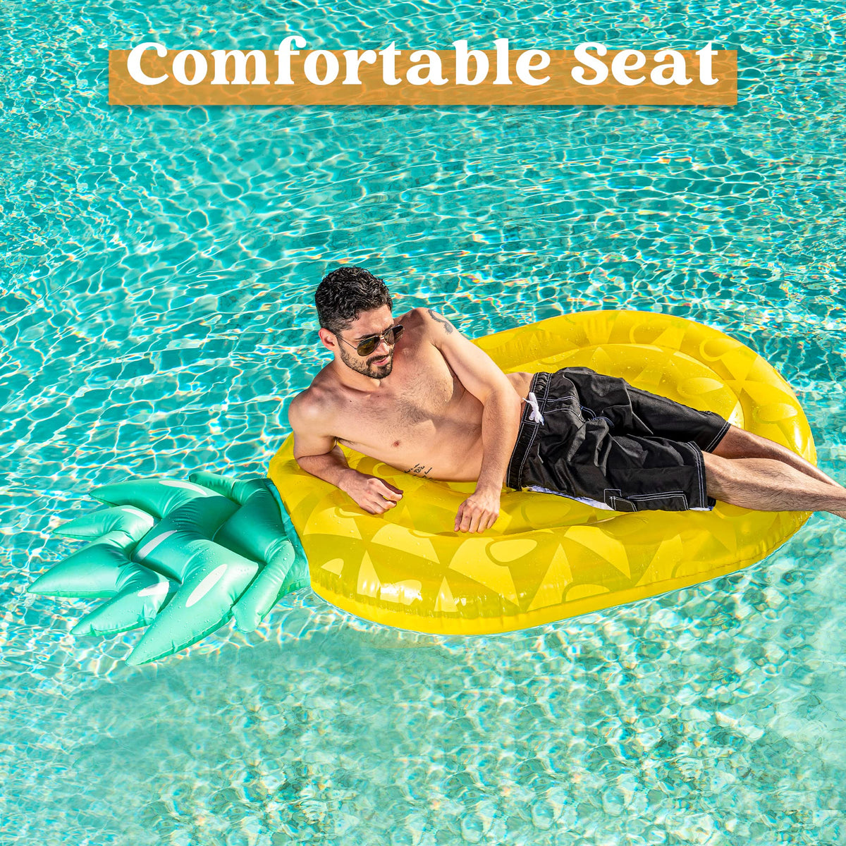 84" Giant Inflatable Pineapple Pool Float F467372