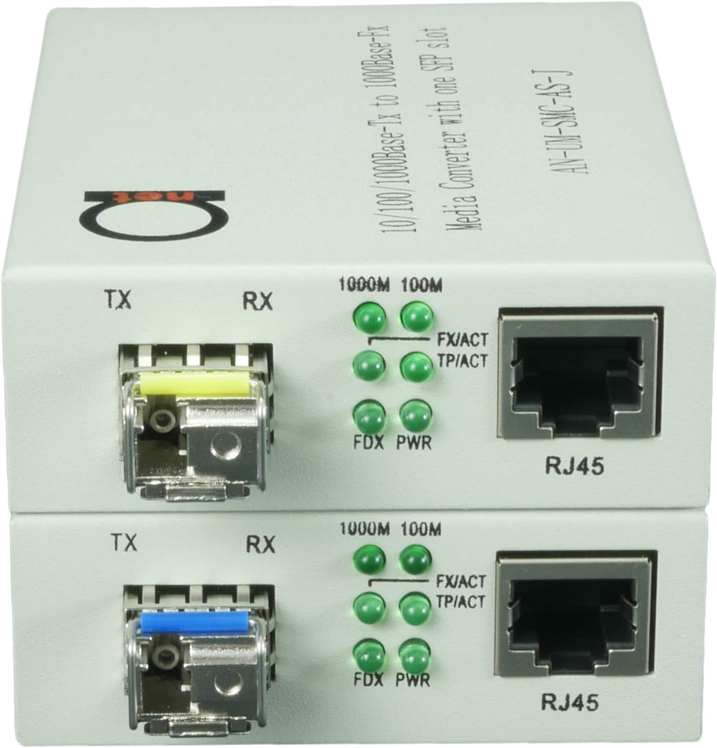 Single Mode LC WDM Single Fiber Bi-Di Gigabit Media Converter 20km to UTP Cat5e Cat6 10/100/1000 RJ-45 - 1 Pair C73885