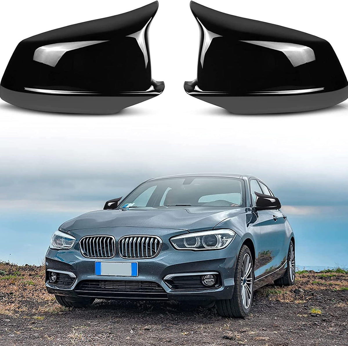 Gloss Black Door Wing Mirror Cover for BMW 5 Series F10 H304