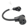 Adapter Cord Dryer 4-prong Right Angle Male NEMA 14-30P to 6-30R Heater Female 1.5FT O84648